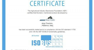 ARGO Tractors получи сертификат за ISOBUS