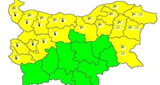 Жълт код за ниски температури е обявен за 9 области в страната