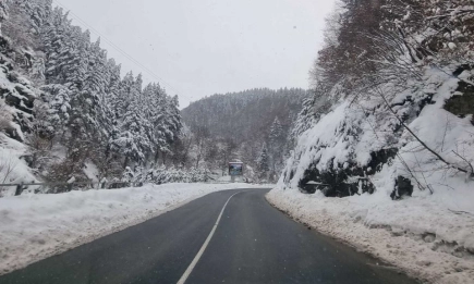 Над 400 машини почистват републиканските пътища в районите със снеговалеж